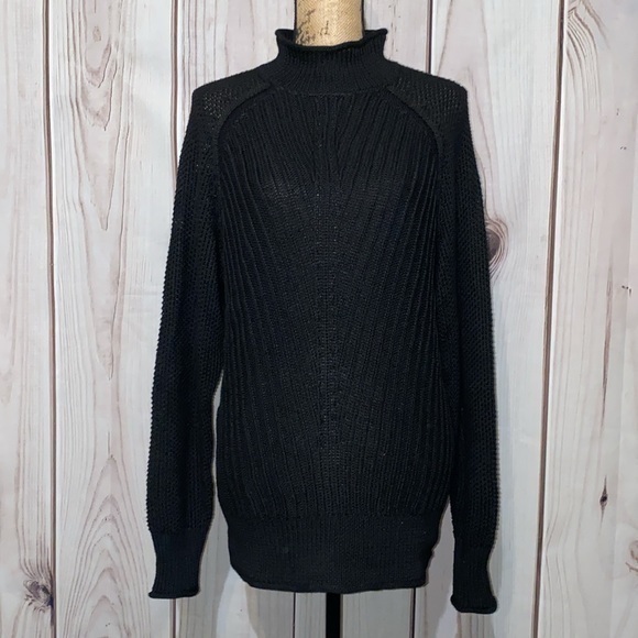 Jessica Simpson black cable knit sweater 2XL - mock neck - NWT - Picture 1 of 14